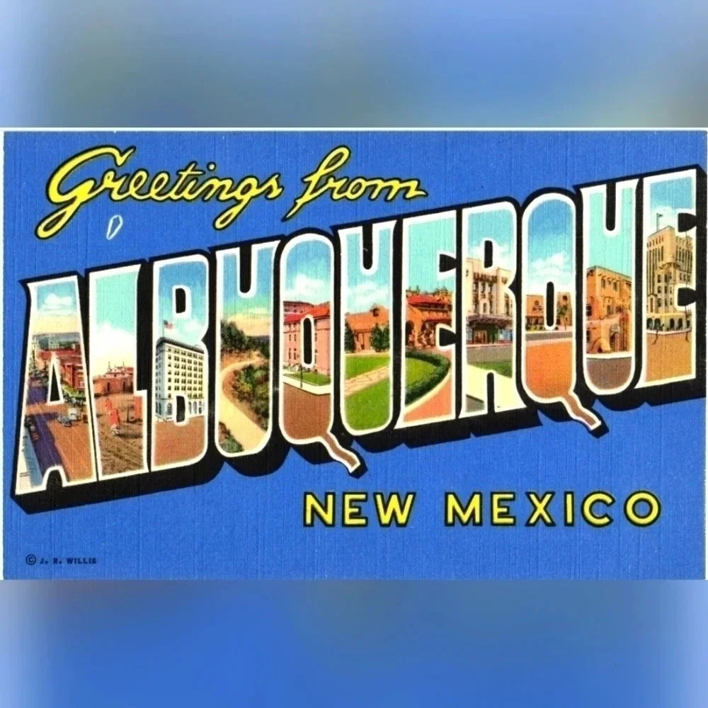 A-26. GREETINGS FROM ALBUQUERQUE NEW MEXICO- Vintage Postcard